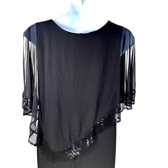 Unfocus Women Size 14W sheer drape over sheath dress with sequins - Picture 1 of 9